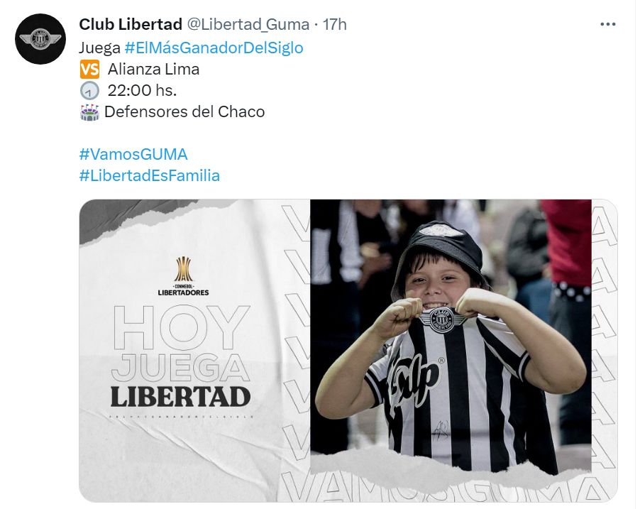Alianza Lima vs Libertad: la publicación del 'gumarelo' por Copa Libertadores